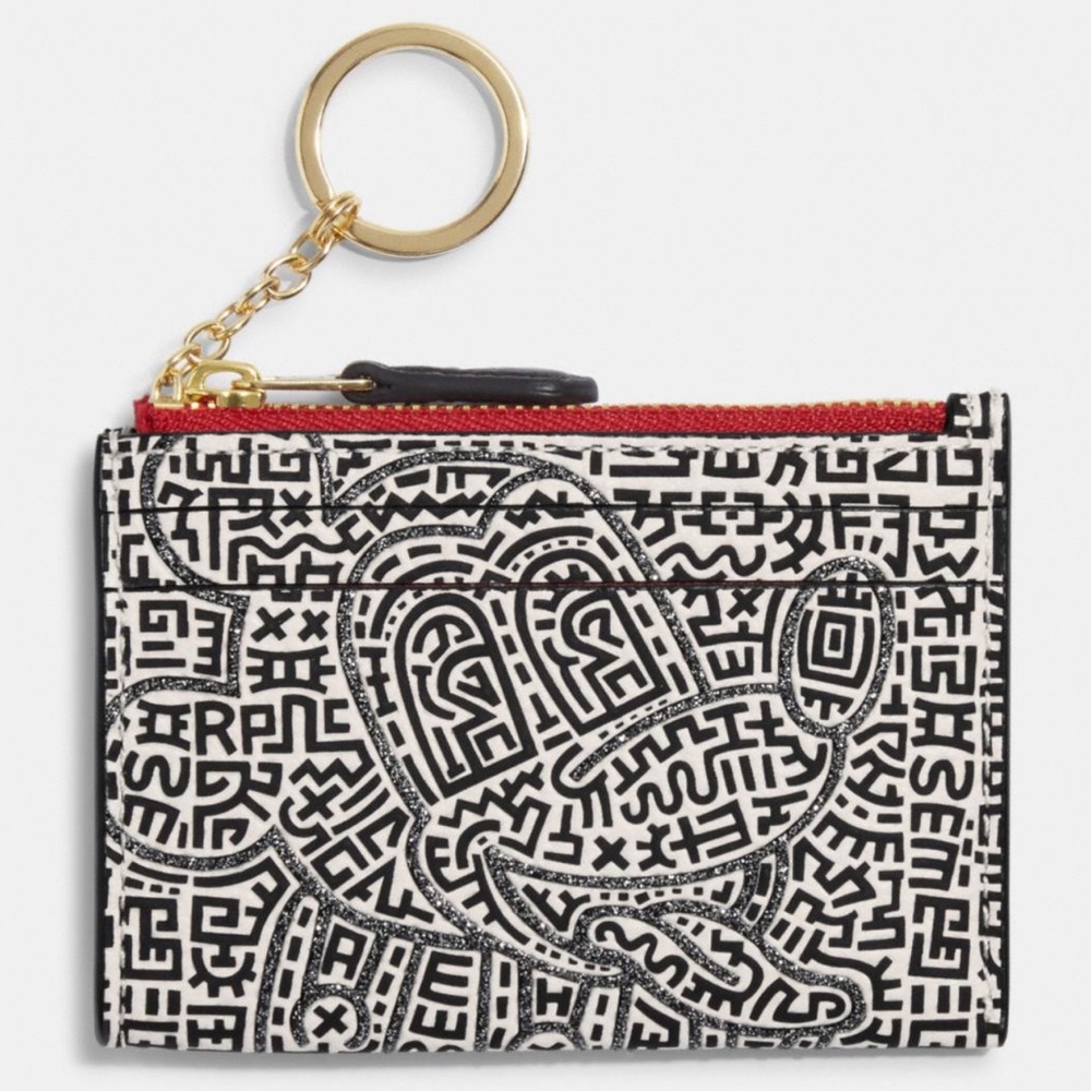 Coach X Disney Mickey Mouse X Keith Haring Mini Skinny Id Case NWT